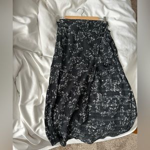 Free People Hi-Lo Wrap Sarong Black Floral Women's Skirt Size 0